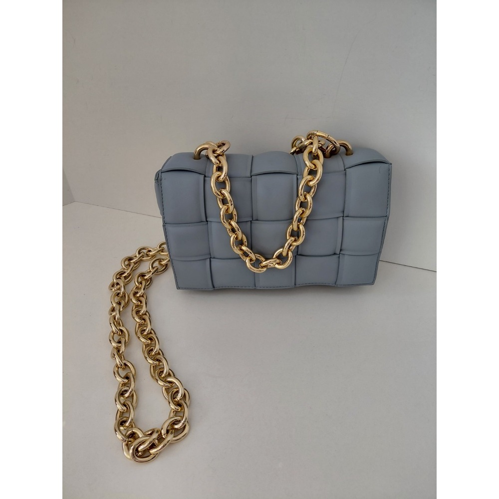 Melie Bianco Recycled‎ Vegan Leather Crossbody Bag Purse Blue NWOT HTF Design